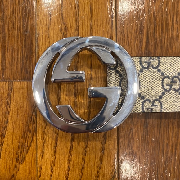GG Supreme Interlocking G Buckle 1.5W Beige Ebony/Cocoa - Picture 4 of 4